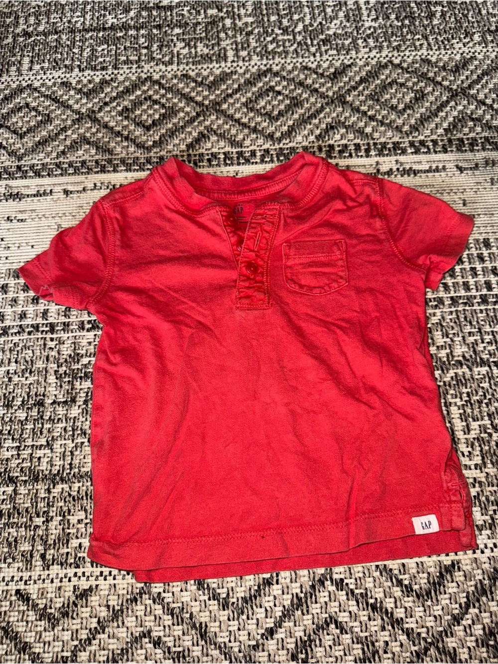 GAP Red Henley Pocket Tee for Kids